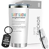 CHICKOR Shit Show Supervisor Mug 20 oz – Funny Travel Tumbler, Coffee Cup for Work, Boss, Office, Supervisor Gifts, Shitshow Coordinator, Sarcastic Mug for Coworkers, Boss Lady, Manager, Women, Nurse