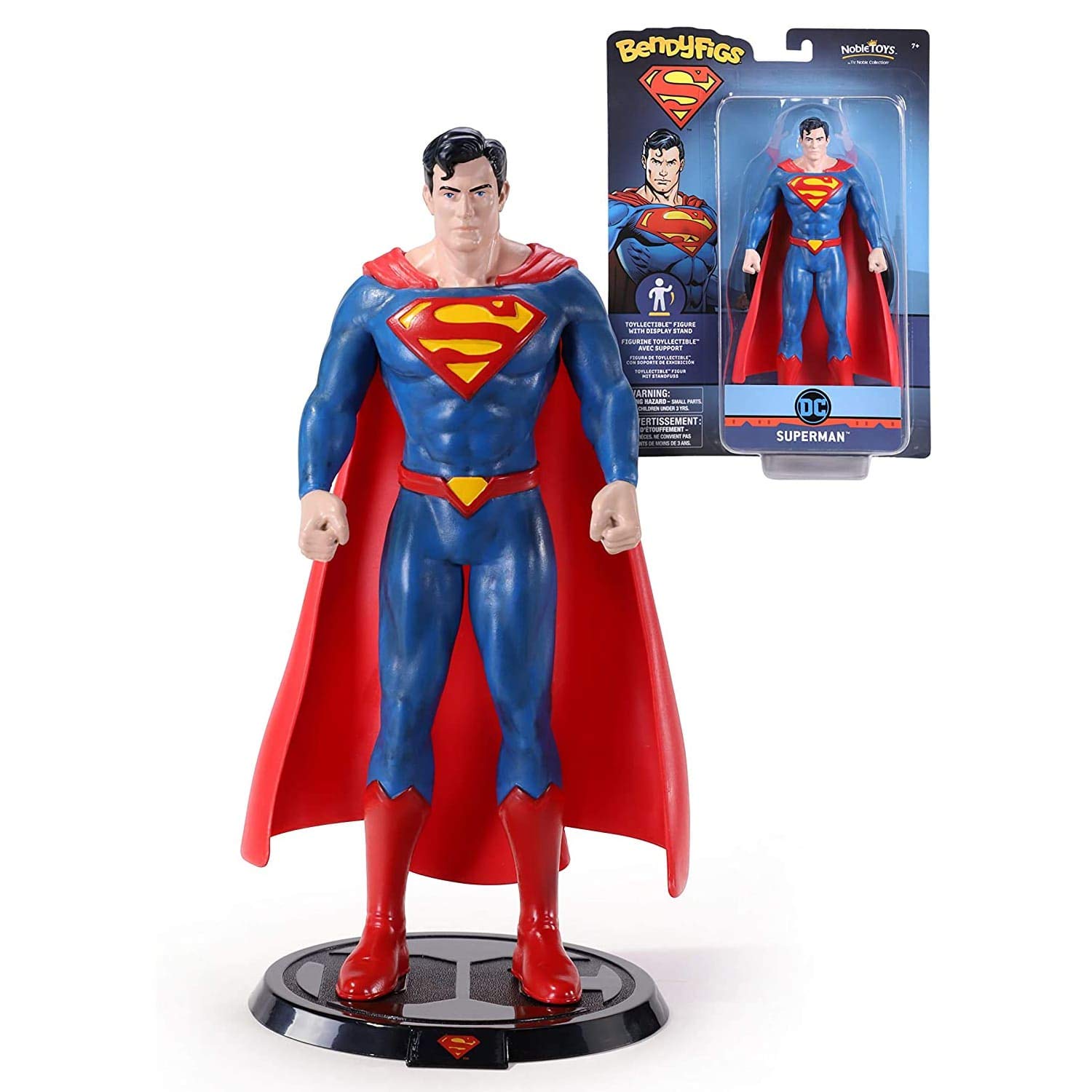 BendyFigs DC Superman - by The Noble Collection - Officially Licensed DC Bendable Toy - Posable Collectable Doll Figure With Stand