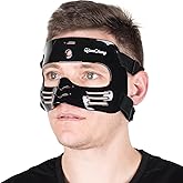 Qiancheng Nose Guard Face Shield for Broken Nose, Adjustable Face Guard with Padding, Protection from Impact Injuries to Nose and Face for Unisex Adult, QC-L2 Black