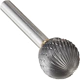 Drill America SD-7 Carbide Burr/Rotary File Ball-End Double Cut for Die Grinder 3/4" Dia. x 11/16" Cut Length with 1/4" Shank and 2-7/16" Overall Length, DUL Series