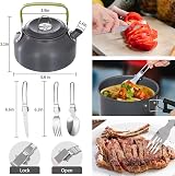Lixada Portable Cookware Kit 2-3 Person Non Stick Camping Pots Pan Set view 4