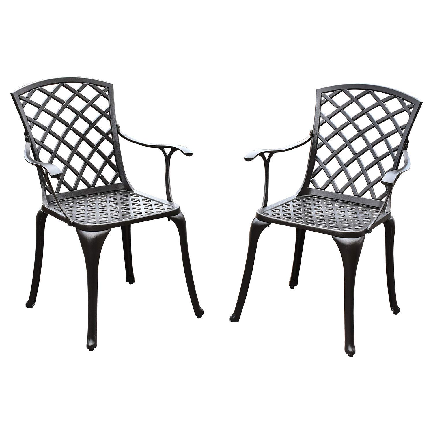 Antique Bronze Finish 2 Chairs 1 Table Set Usserenay 3 Piece Cast Aluminum Bistro Set Outdoor Bistro Table Set Patio Furniture Sets With 2 Arm Chairs Umbrella Hole Flower Pattern Bistro Sets