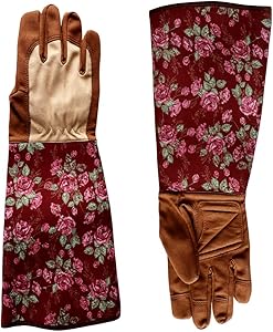 Long Gardening Gloves for Women Ladies Pink Rose Gardener Gloves with Forearm Protection for Puncture Resistant,Pruning-Medium