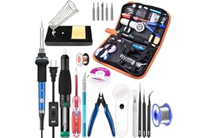 handskit Soldering Iron Kit, Soldering Iron, 60w 110v Soldering Equipment with Adjustable Temperature Welding Tool and 5pcs I