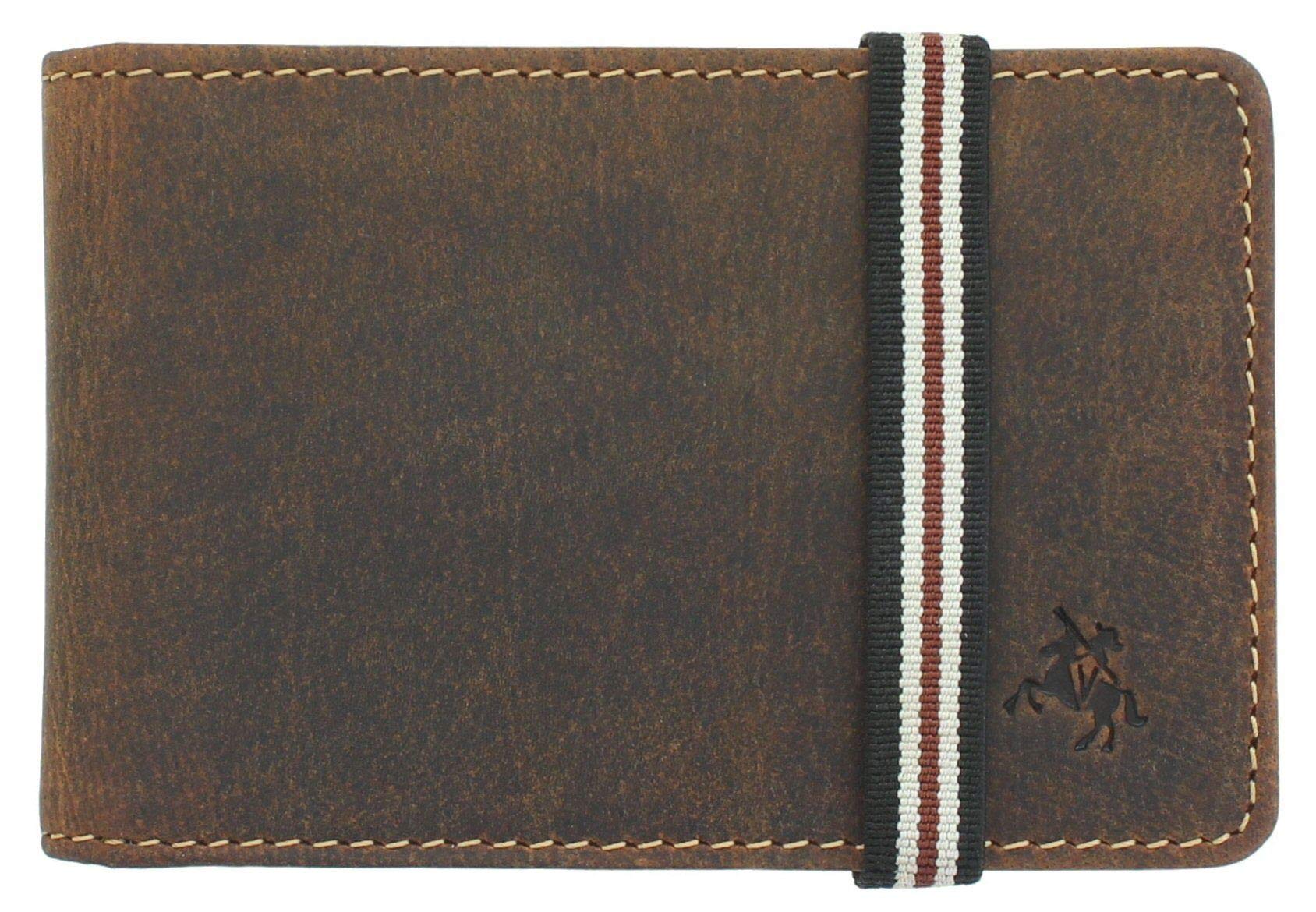 VISCONTI Bandit Collection Leather Card Holder with Elastic Closure RFID BN1 Oil Tan