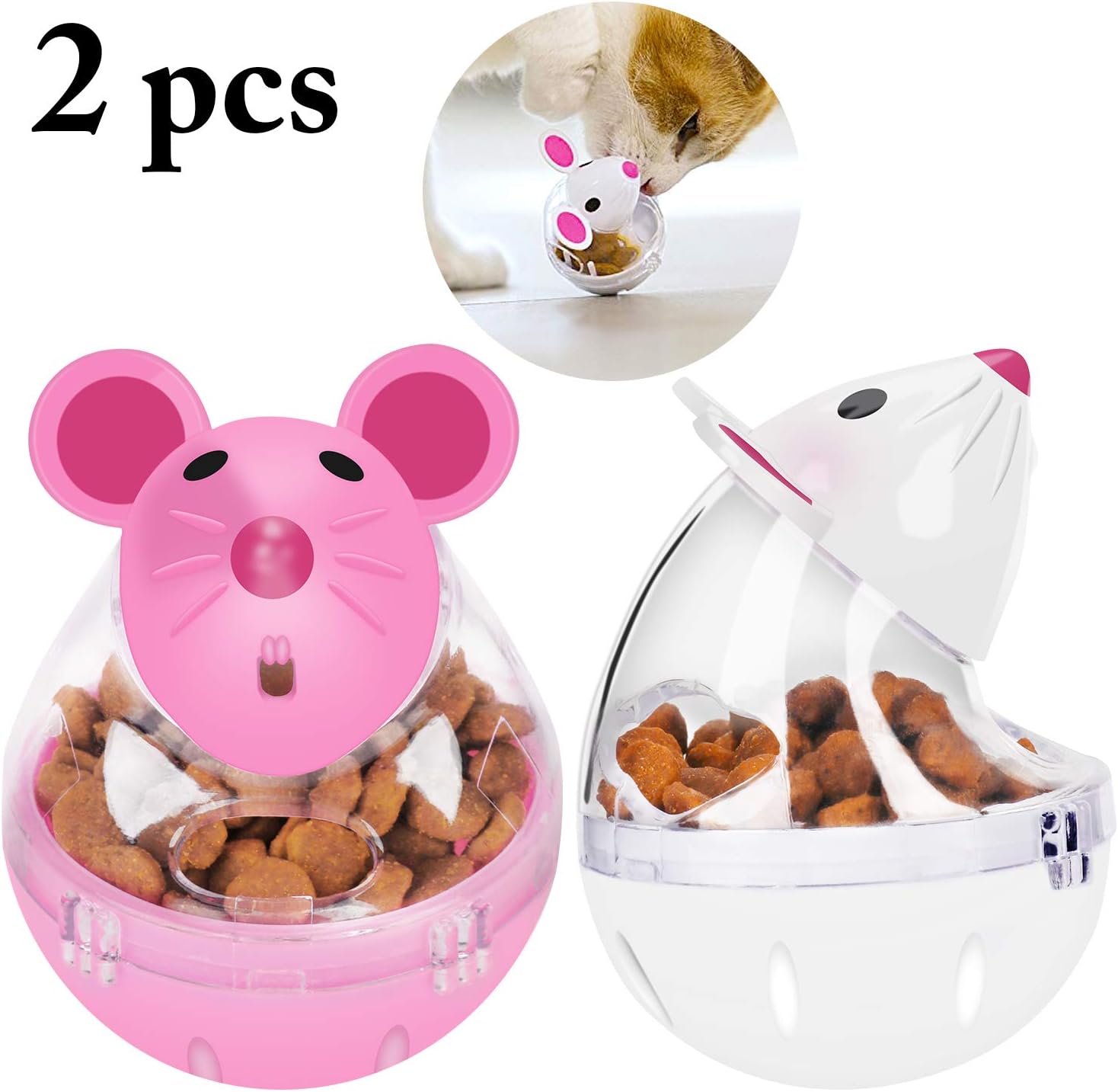 Legendog Cat Slow Feeder Cat Food Ball Mice Tumbler Shaped