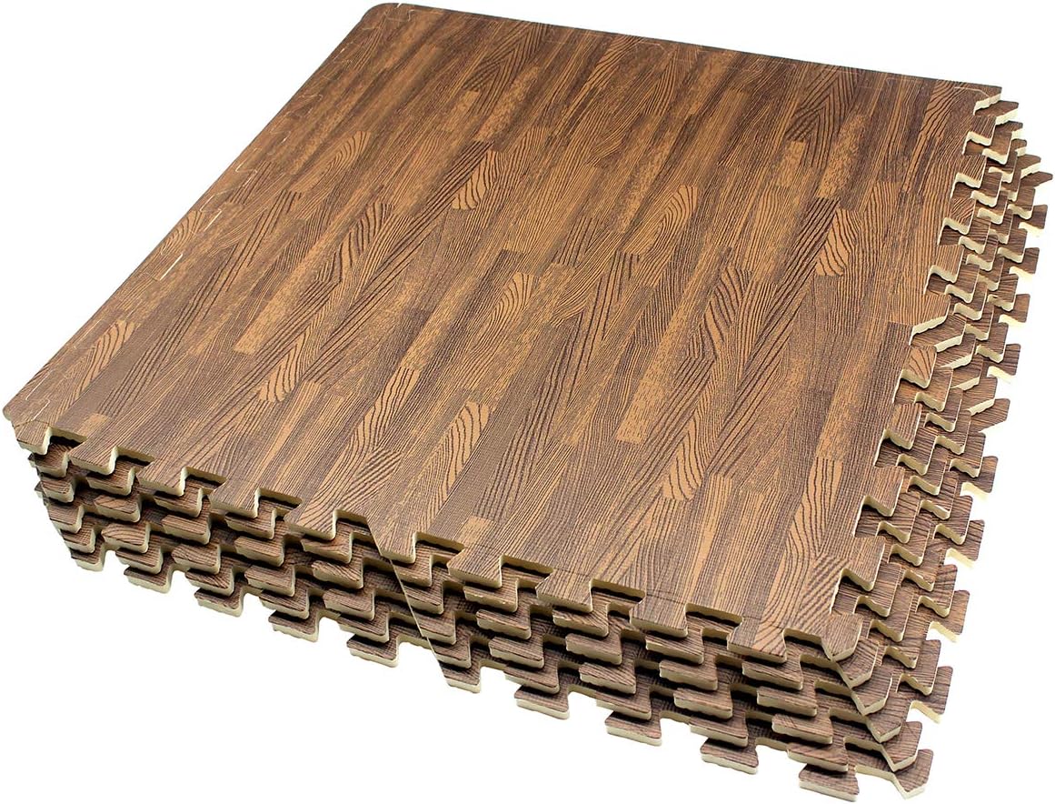 UMI. by Amazon 2′ x 2′(60cm x 60cm) EVA Foam Wood Grain Interlocking