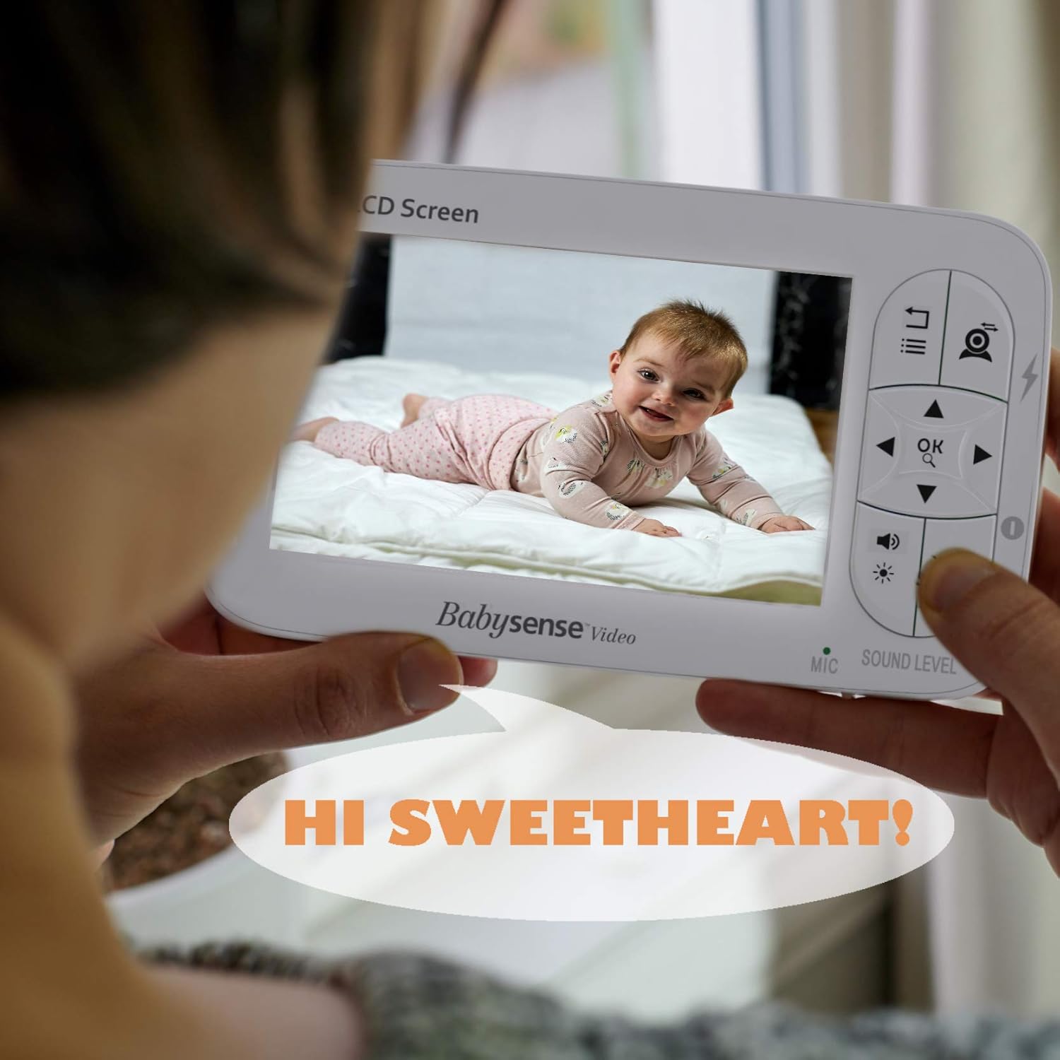 5" HD Baby Monitor, Babysense Video Baby Monitor with Camera and Audio, Two HD Cameras with Remote PTZ, 960ft Range, Two-Way Audio, Zoom, Night Vision, Secure Hack-Free and Portable : Baby