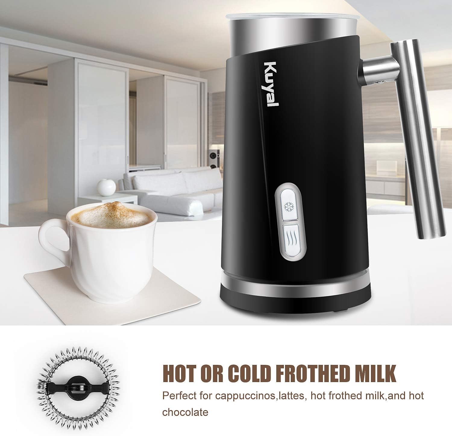 Electric Milk Frother Kuyal Automatic Milk Frother Warmer With Hot And