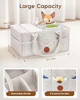Maliton Nappy Caddy Newborn Essentials Detachable Dividers White 16x10x7 view 4