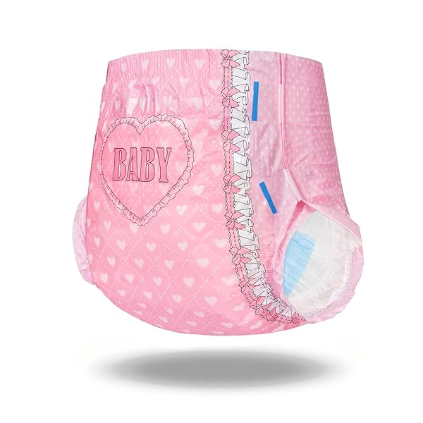 LITTLEFORBIG PRINTED ADULT BRIEF DIAPERS 10 PIECES – BLUSHING BABY PINK(XL)
