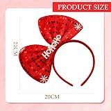 Eruinfang Women Girls Red Christmas Bow Headband Hair Accessory Bowknot view 2