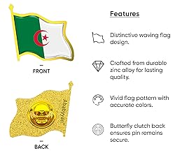 Algeria Flag Lapel Pin - Enamel Metal National