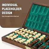 Peradix Wooden Magnetic Chess Set 30x30cm Folding Board with 2 Extra Queens view 5