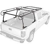 Elevate Outdoor Universal Over-Cab Truck Ladder Rack, 800 lb Capacity, Adjustable 49"–64" Width, Steel Contractor Rack for Pickup Beds, No-Drill Clamp-On Install