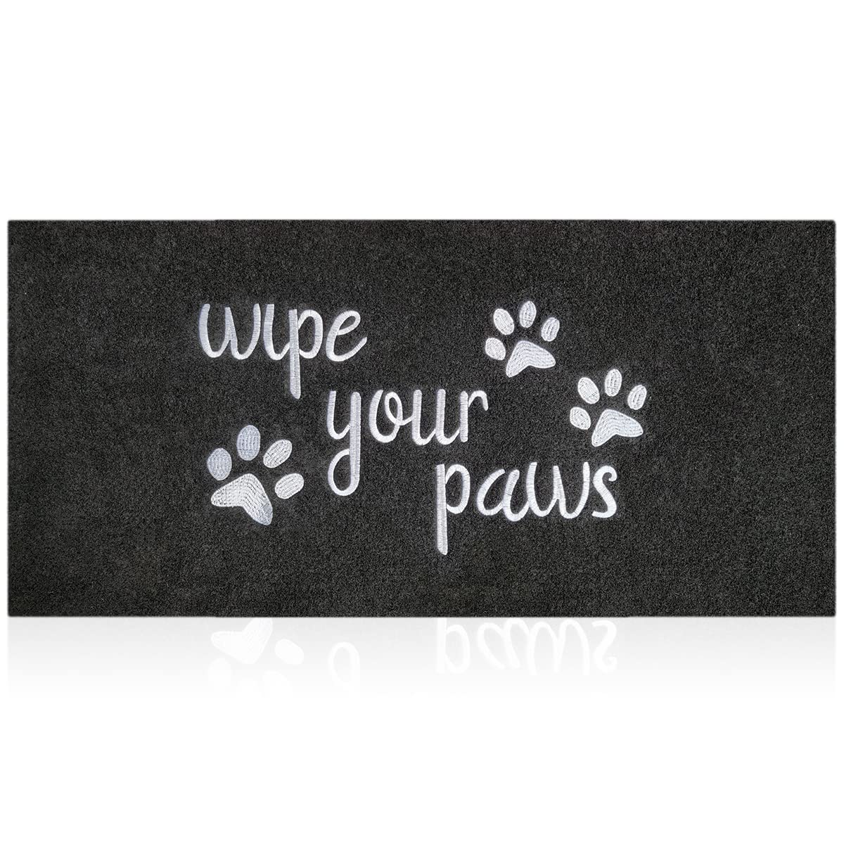 HLFMVWE Outside Door Mats for Home Entrance Large Funny Doormat Wipe Your Paws Mat Welcome Mat for Front Door Indoor Outdoor with Non Slip Rubber Dog Mats, Black 120x 45 cm