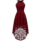 Dressystar Women Halter Lace Wedding Guest Dress Hi-Lo Cocktail Party Bridesmaid Formal Dresses