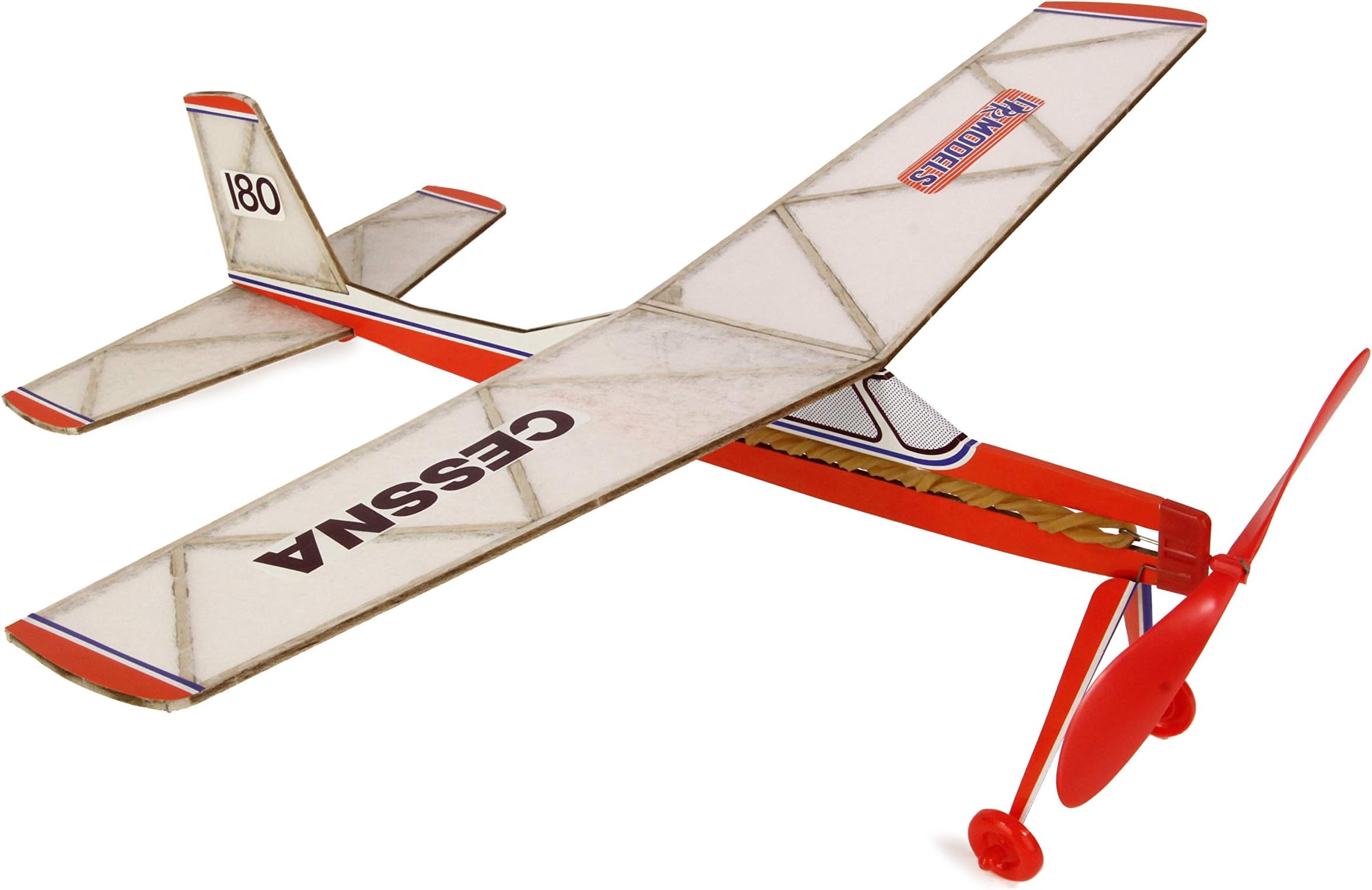 Cessna 180 : DPR Rubber Powered Balsa Wood Model Plane Kit Wingspan 450mm