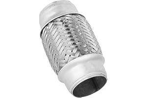 Flex Pipe Exhaust Adaptor, Stainless Steel SS Double Braided Flex Pipe Exhaust Adaptor Piping 1.5 X 4
