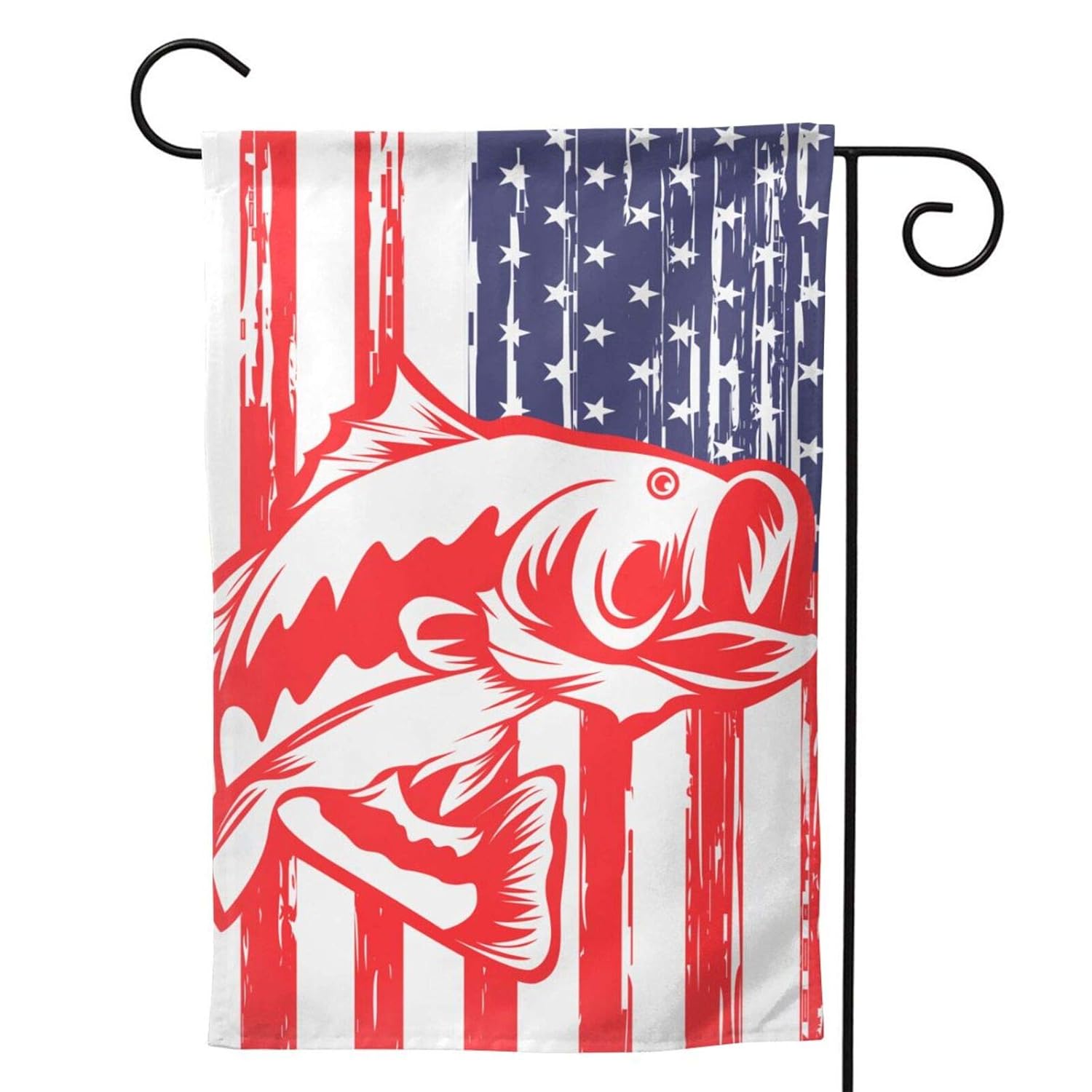 American Fishing Flag Garden Flag Vertical Double Sided 12.5 X 18 Inch Yard Outdoor Decor