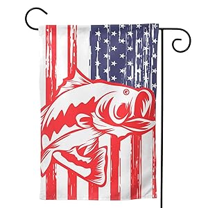 American Fishing Flag Garden Flag Vertical Double Sided 12.5 X 18 Inch Yard Outdoor Decor