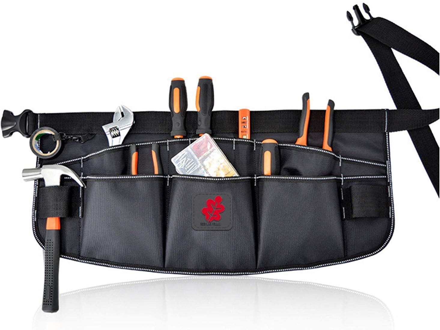 Red Oak Tools Heavy Duty Waist Tool Apron (Tool Belt, Pouch),11 Pockets and Dual Hammer Loops
