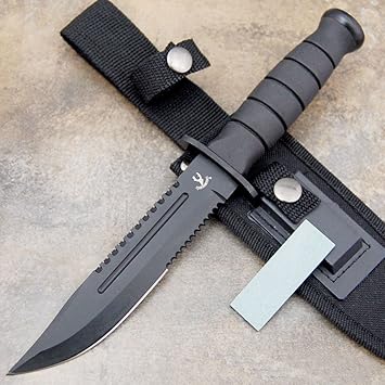 Amazon.com : 10.10" Fixed Blade Tactical Combat Hunting Survival ...