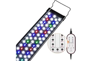 Gamalta Aquarium Light, 18W 24/7 Natural Mode Aquarium Light, Sunrise/Daylight/Moonlight Mode and Custom Mode with Expandable Bracket, Adjustable Timer and 7 Color Brightness for 18~24IN Fish Tank