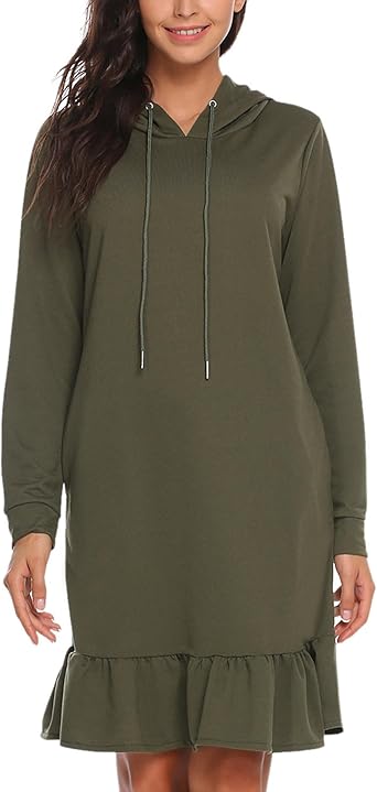 hooded sweater dress with pockets