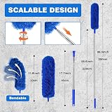 Niukuyu Gutter Cleaning Brush Telescopic Pole 8.2ft Roof Guard Cleaner Tool Blue view 7