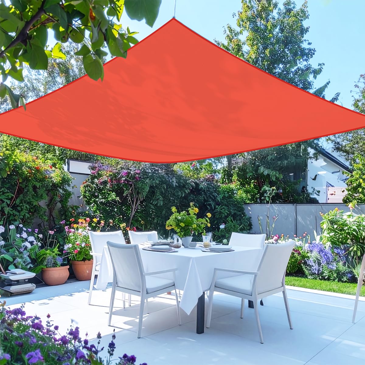 Green Bay Sun Sail Shade Canopy Awning for Outdoor Patio Garden 3.6mx3.6m Square in Terracotta