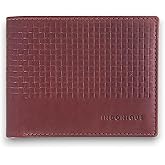 INDONIQUE Top Grain Leather Wallet for Men, Bifold Minimalist Wallet with RFID Blocking, Strong Stitching Leather Card Holder, Mens Slim Wallet Mens Accessories (Dark Brown)