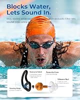 Hearprotek Swimmer Ear Plugs 2 Pairs Orange Silicone Custom-fit view 2