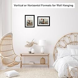 JCJMY 5x7 Picture Frame Black with 4x6 Mat for Wall