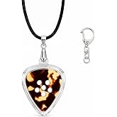Musiin Guitar Pick Holder Collection Necklace, Acrylic Storage Pendant | Wearable as Necklace or Keychain, Convenient Pick Storage, Stylish and Lightweight Accessory for Guitarists (Regular)
