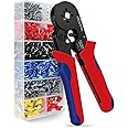 Wire Crimping Tool Kit Wieprima Wire Crimper Tool Kit 1200PCS Brass Wire Connectors Adjustable Ratchet Crimper Tool 0.25-10 mm² Portable Crimper Tool AWG 23-7 Ferrule Crimper Tool Ergonomic Handle