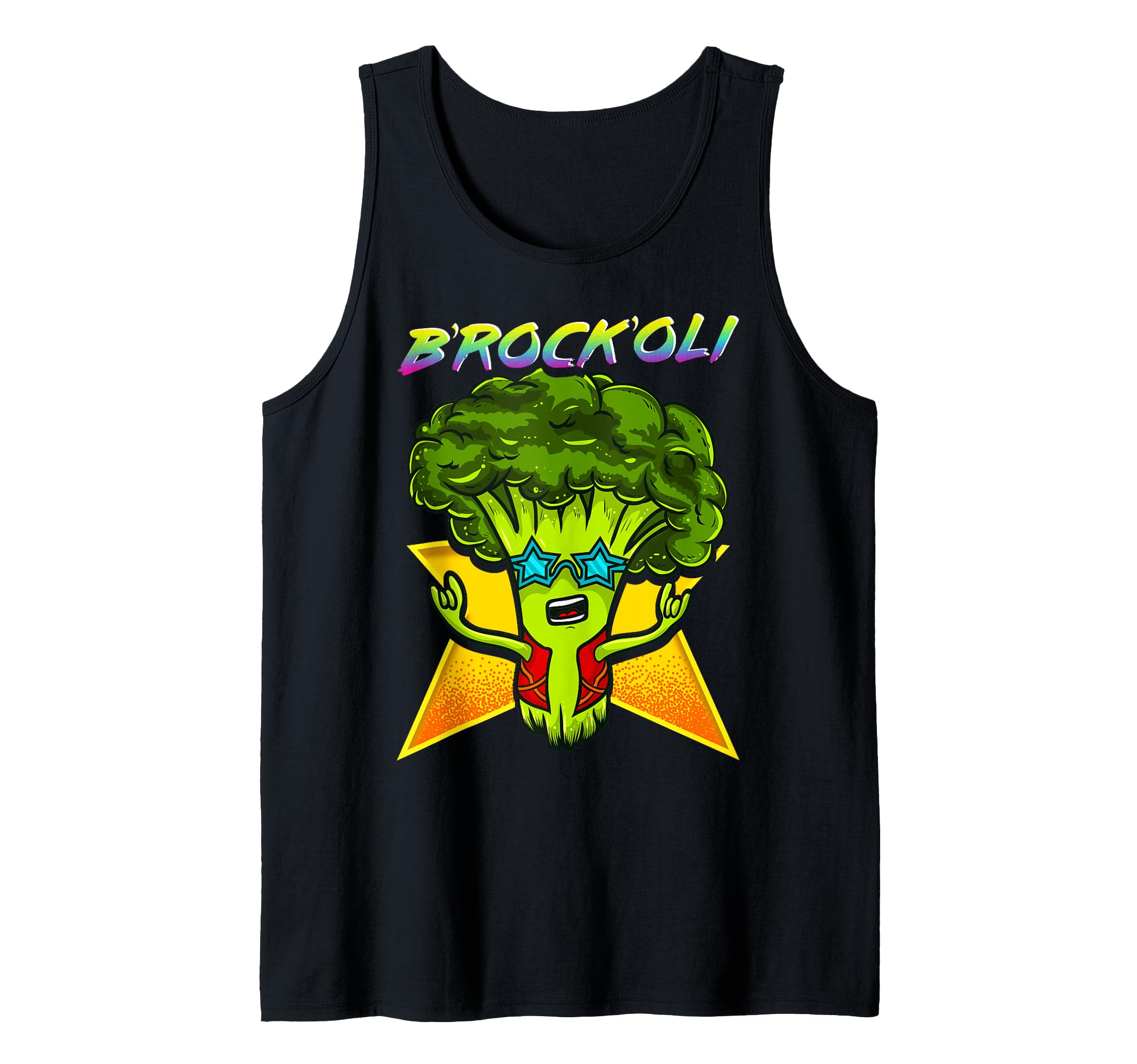 B'Rock'oli – Funny Rock Music Broccoli Pun for Veggie Lovers Tank Top