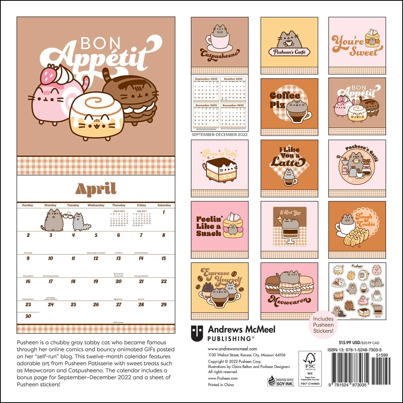Pusheen calendar 2023