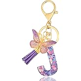 ANHBKAR Alphabet Initial Letter Keychain Cute Heart Resin - Letter Keychain for Backpack Charms - Initial Keychains for Women