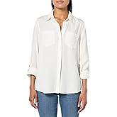 DKNY Womens Splitback Longsleeve Everyday Versatile Tops