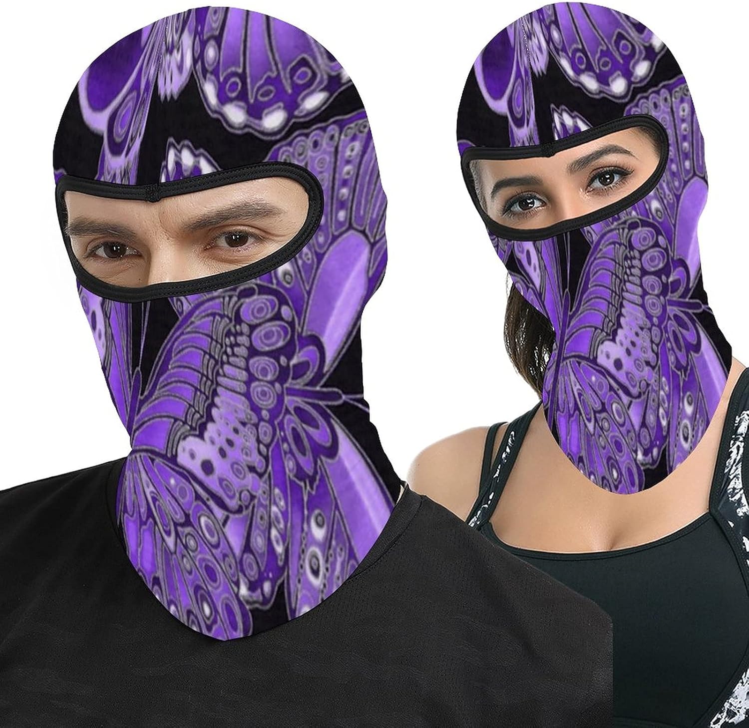Zhark Decorative Purple Butterfly Balaclava Face Mask UV Protection