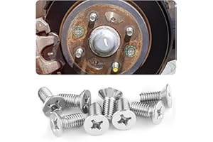 16PCS Stainless Steel Brake Disc Retaining Rotor Screws, Compatible with Accord, CR-V, Civic, Odyssey, 93600-06014-0H, Front 
