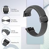 SHIJZWD Elastic Braided Straps for Fitbit Charge 5/6 Adjustable Nylon Band view 3