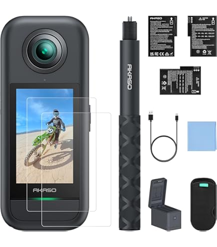 ビデオカメラ akaso360 Amazon.com : AKASO 360 Action Camera Creator Combo with 128GB