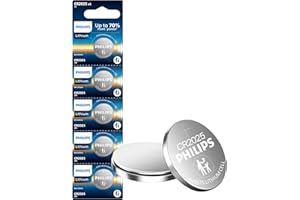 Philips CR2025 Battery 5 Pack | CR 2025 Batteries | Up to 70% More Power | 10 Year Shelf Life | CR 2025 3v Lithium Coin Batte