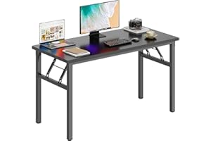 DlandHome 47 inches Folding Table Computer Desk Portable Activity Conference Table Home Office Desk, Fully Assembled Black DND-ND5-120BB