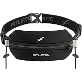 Fitletic Neo Race Belt, Black | Unique No Bounce Design for Marathon, Triathlon, Trail, 5k, 10k | Running Belt | N01R-01
