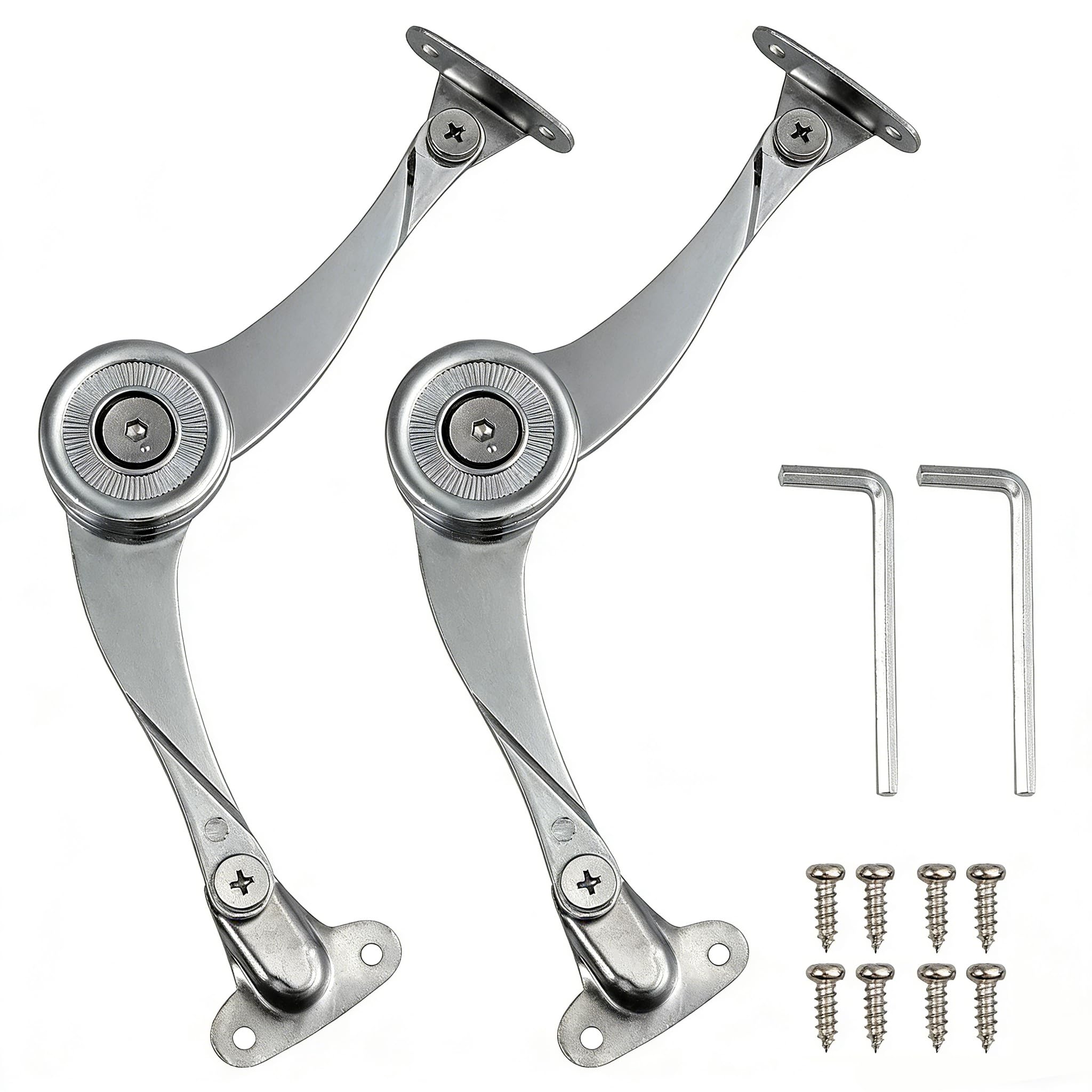 2Pcs Cabinet Cupborad Furniture Door Lift Stay 42lb Support Hinge Damper Kitchen Cabinet Cupboard Door Lift Lid Support Hinge Lift Up Stay Buffer Damper Soft Close