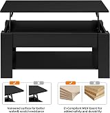 Yaheetech Lift Top Coffee Table with Storage Black view 9