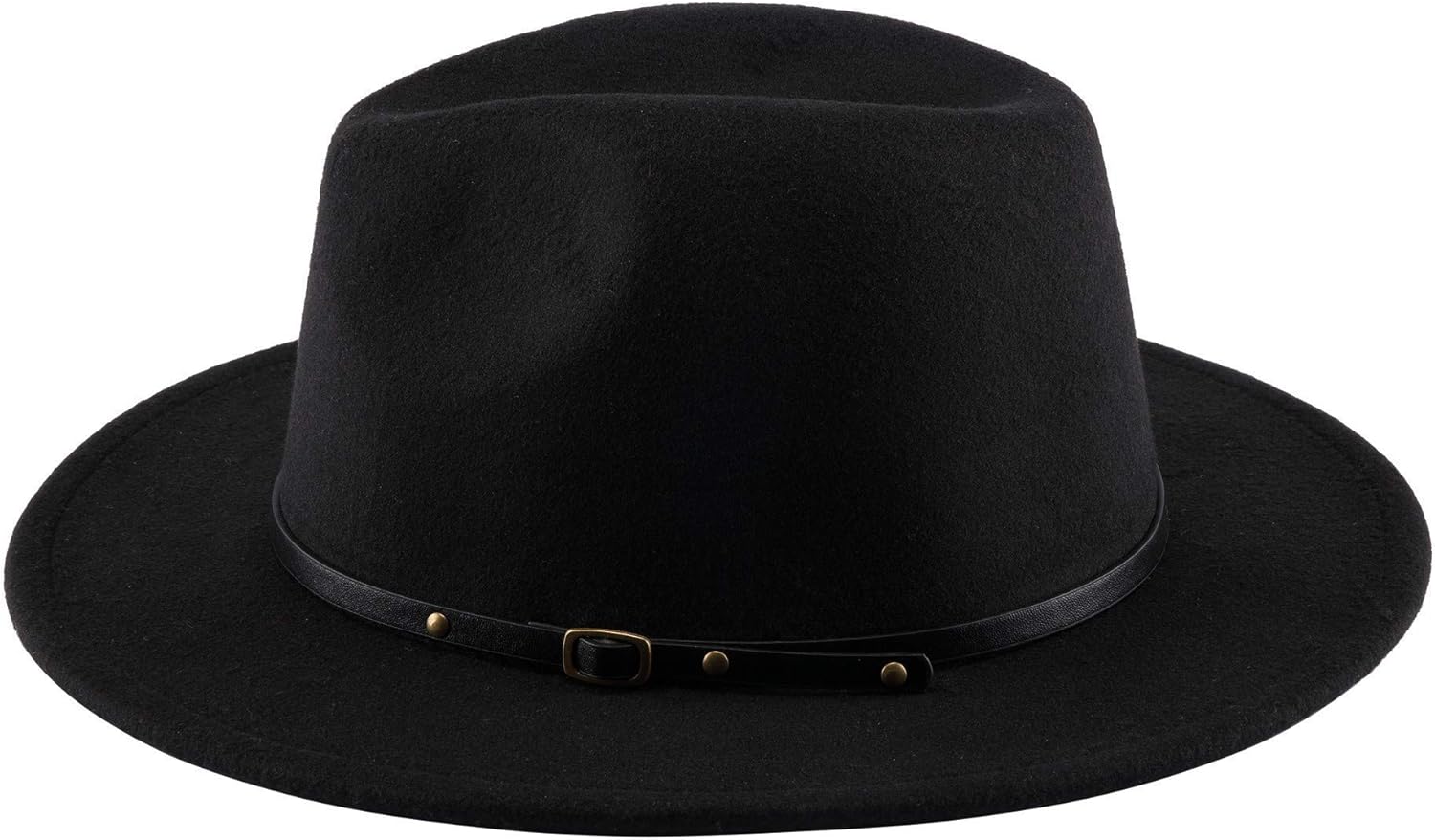 EXTREE Mens Jazz Cap Black Red Patchwork Wool Felt Fedora Hats Belt Buckle Decor Unisex Wide Brim Cowboy Cap Sunhat (Black) at  Men’s Clothing store